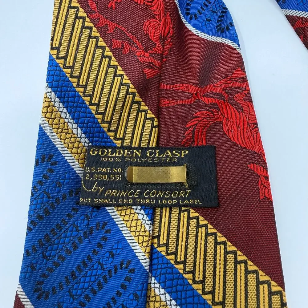 Vintage Golden Clasp Prince Consort Pegasus Novelty Tie
